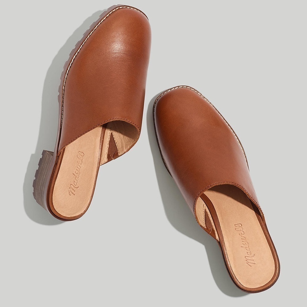 Madewell The Mindy Lugsole Mule In Leather Nh224
